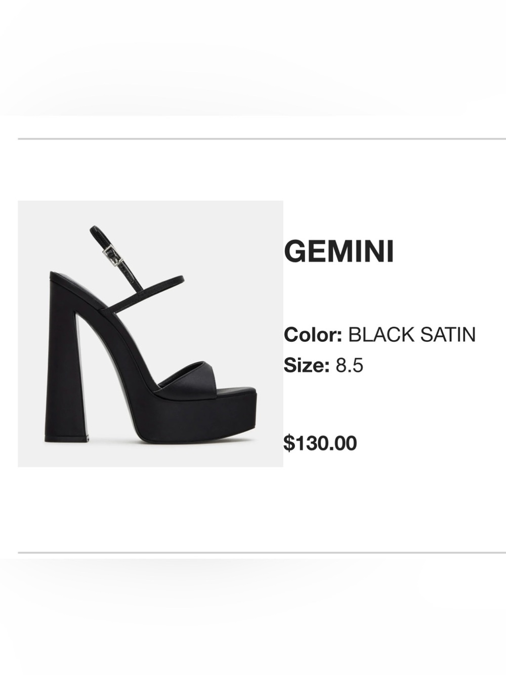 Steve Madden Black Platform Block Heel Sandals - Brand New